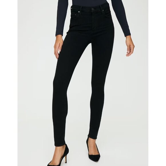 Citizens of Humanity Aritzia Rocket High Rise Skinny Jeans All Black Stretch 26 - Picture 9 of 9